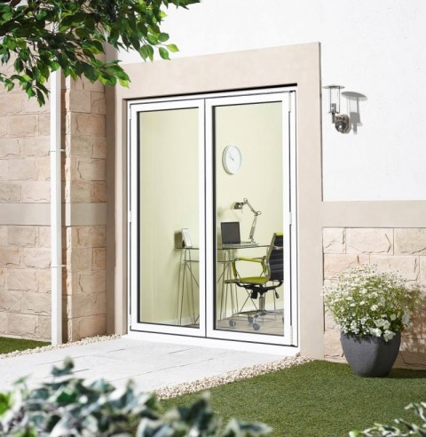 6ft (1800mm) White Aluminium Bifold 2 Door Set Left Folding Image