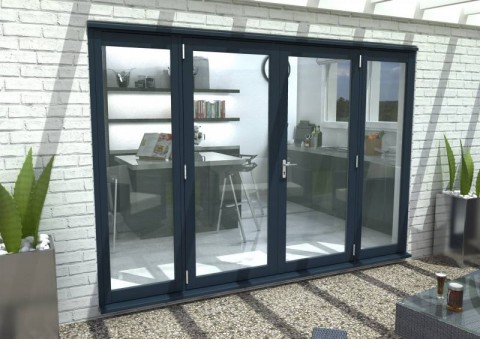 Anthracite Grey French Doors 3000mm (10ft) 54mm Thick - 1800mm French Pair with 2x 600mm Side Lights Image