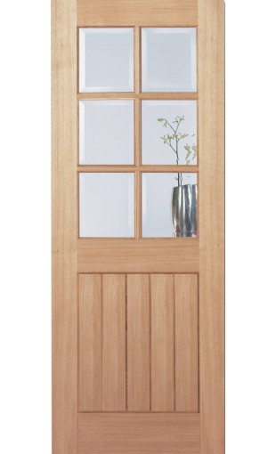 Oak Mexicano Prefinished Glazed 6L Door Image