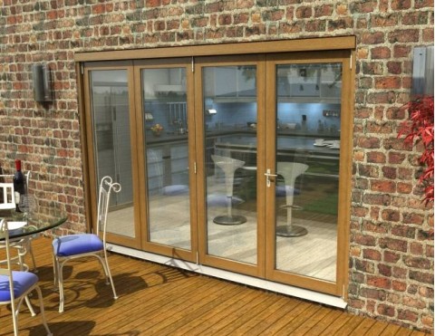 Solid Oak Bifold Doors 3000mm (10ft) Unfinished Part Q 54mm Thick Image
