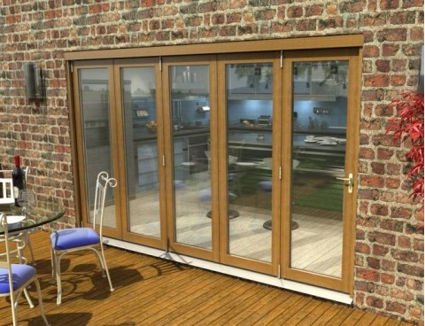 Solid Oak Bifold Doors 3600mm (12ft) Unfinished Part Q 54mm Thick Image