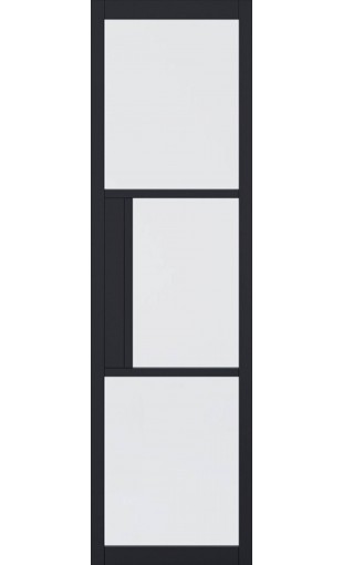 Tribeca Black Clear Glazed Side Light 579mm with Lock Block Image
