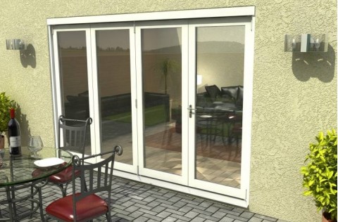 White Finished Timber Bifold Door Set 3000mm (10ft) 54mm Thick Image