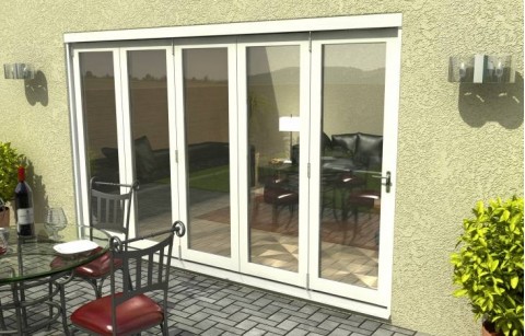 White Finished Timber Bifold Door Set 3600mm (12ft) 54mm Thick Image