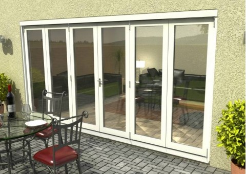 White Finished Timber Bifold Door Set 4200mm (14ft) 54mm Thick 3+3 Image