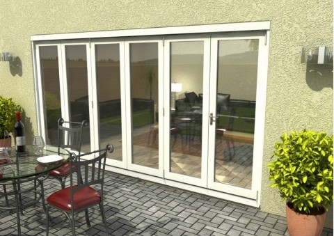 White Finished Timber Bifold Door Set 4200mm (14ft) 54mm Thick 5+1 Image