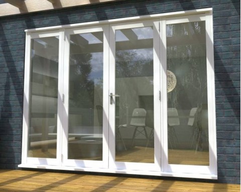 White French Doors 2400mm (8ft) 54mm Thick - 1500mm French Pair with 2x 450mm Side Lights Image