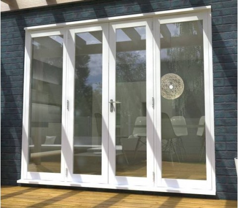 White French Doors 2100mm (7ft) 54mm Thick - 1200mm French Pair with 2x 450mm Side Lights Image